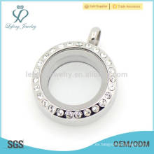 Anillo de plata antigua joyas colgante, medalla de acero inoxidable disco locket joyas colgantes